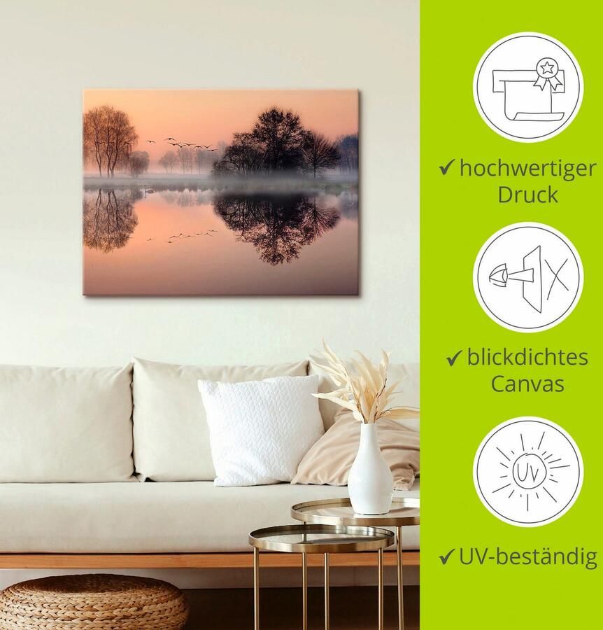 Artland Artprint Vroege ochtend aan het meer.... als artprint op linnen poster muursticker in verschillende maten - Foto 2