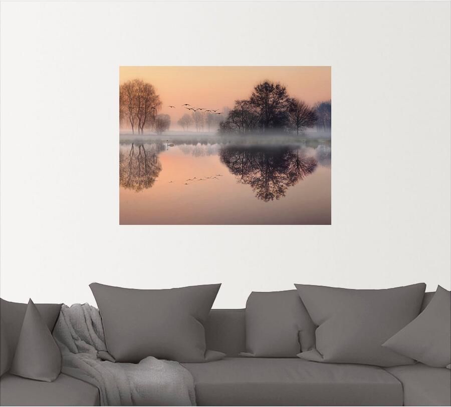 Artland Artprint Vroege ochtend aan het meer.... als artprint op linnen poster muursticker in verschillende maten - Foto 4