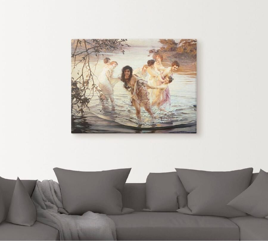 Artland Artprint Vrolijk spel in het water. 1899 als artprint op linnen poster in verschillende formaten maten - Foto 4