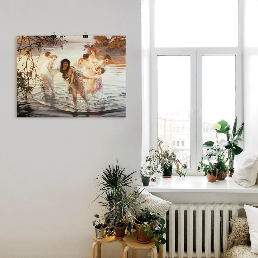 Artland Artprint Vrolijk spel in het water. 1899 als artprint op linnen poster in verschillende formaten maten