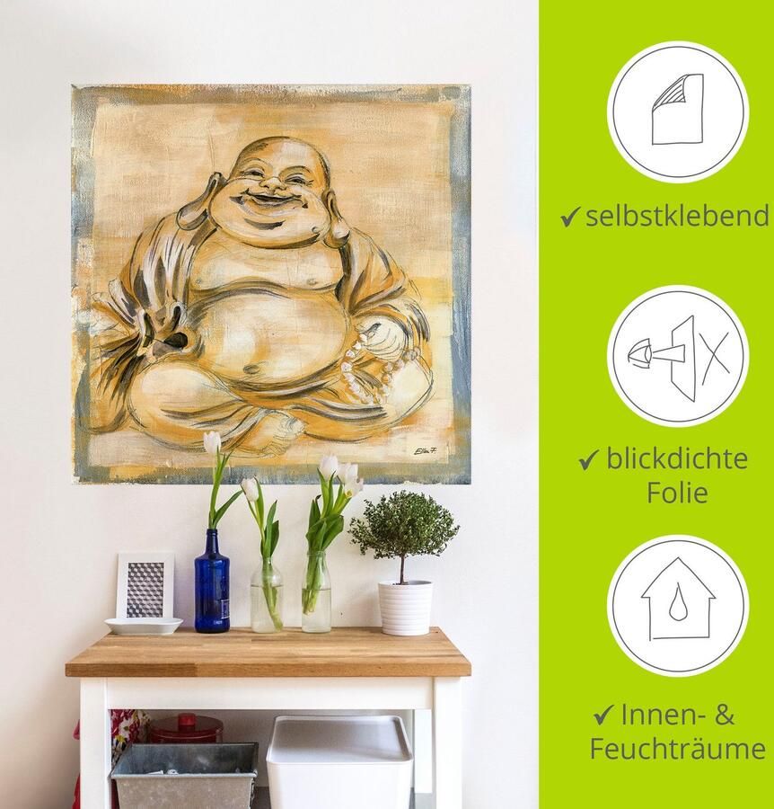Artland Artprint Vrolijke boeddha I als artprint op linnen poster muursticker in verschillende maten - Foto 4