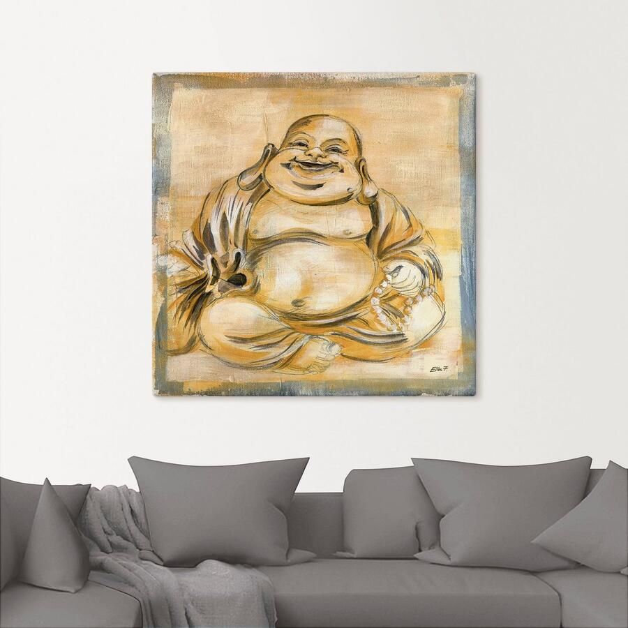Artland Artprint Vrolijke boeddha I als artprint op linnen poster muursticker in verschillende maten - Foto 2