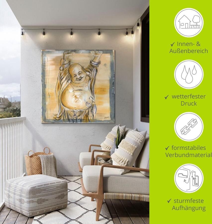 Artland Artprint Vrolijke boeddha II als artprint van aluminium artprint voor buiten artprint op linnen poster muursticker - Foto 4