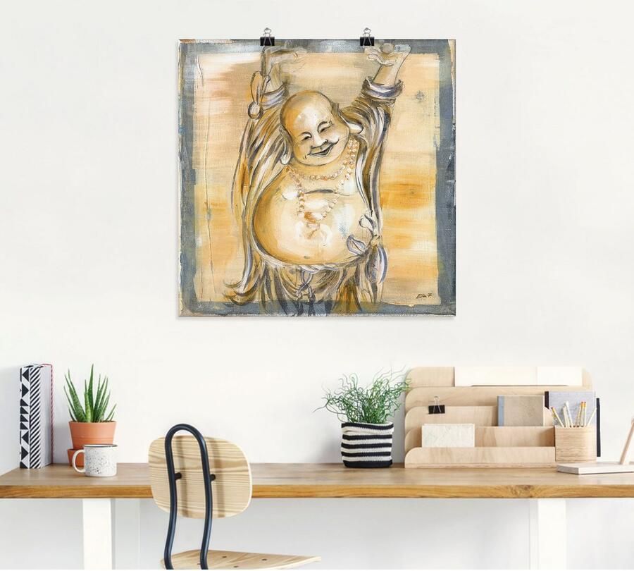Artland Artprint Vrolijke boeddha II als artprint van aluminium artprint voor buiten artprint op linnen poster muursticker