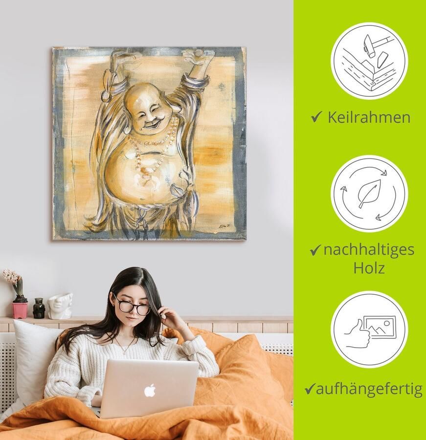 Artland Artprint Vrolijke boeddha II als artprint van aluminium artprint voor buiten artprint op linnen poster muursticker - Foto 3