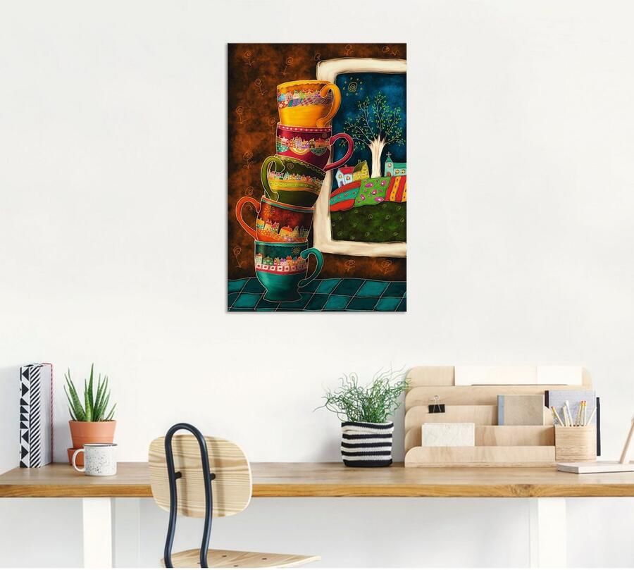 Artland Artprint Vrolijke koffiekopjes als artprint van aluminium artprint voor buiten artprint op linnen poster muursticker - Foto 6