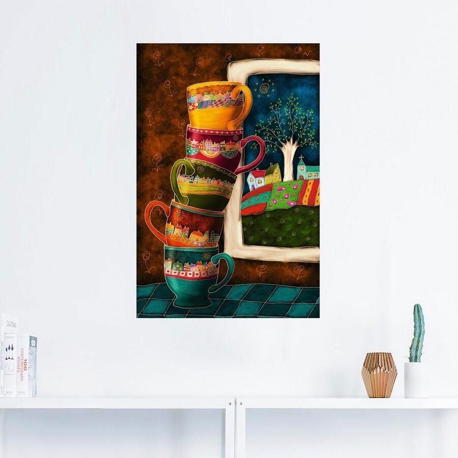 Artland Artprint Vrolijke koffiekopjes als artprint van aluminium artprint voor buiten artprint op linnen poster muursticker - Foto 2