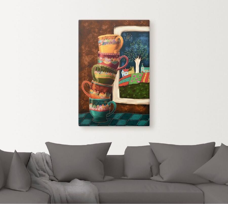 Artland Artprint Vrolijke koffiekopjes als artprint van aluminium artprint voor buiten artprint op linnen poster muursticker - Foto 5