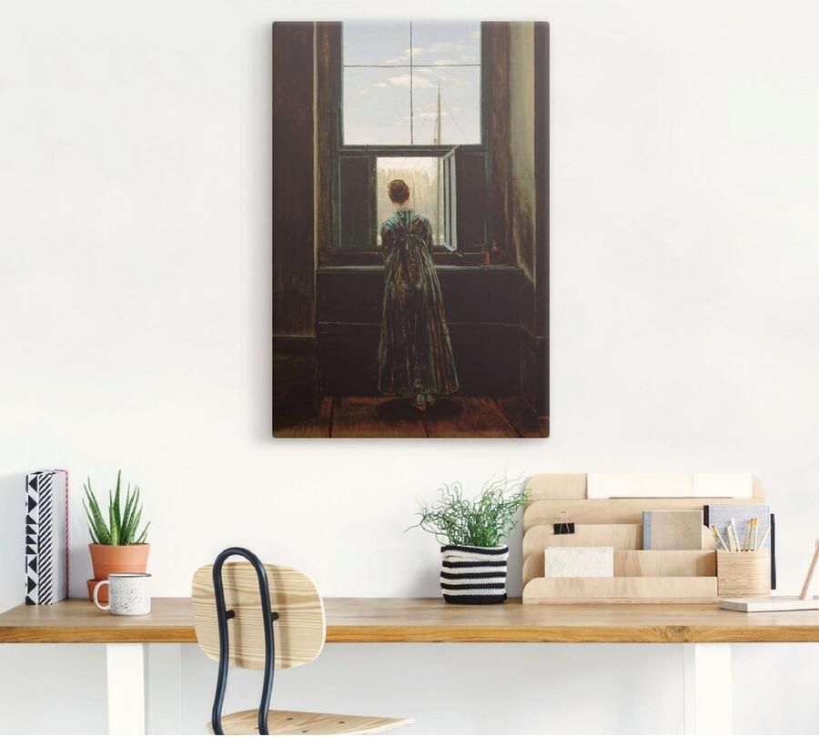 Artland Artprint Vrouw aan het raam. 1822(?) als artprint van aluminium artprint voor buiten artprint op linnen poster in verschillende maten. maten - Foto 3