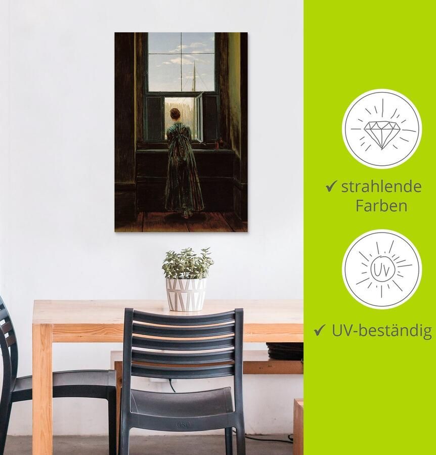 Artland Artprint Vrouw aan het raam. 1822(?) als artprint van aluminium artprint voor buiten artprint op linnen poster in verschillende maten. maten - Foto 2