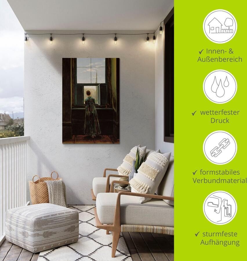 Artland Artprint Vrouw aan het raam. 1822(?) als artprint van aluminium artprint voor buiten artprint op linnen poster in verschillende maten. maten - Foto 3