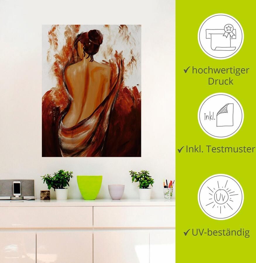 Artland Artprint Vrouw in rood als artprint op linnen poster muursticker in verschillende maten - Foto 3