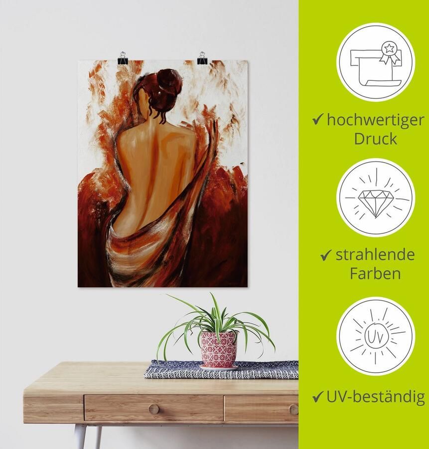 Artland Artprint Vrouw in rood als artprint op linnen poster muursticker in verschillende maten - Foto 3