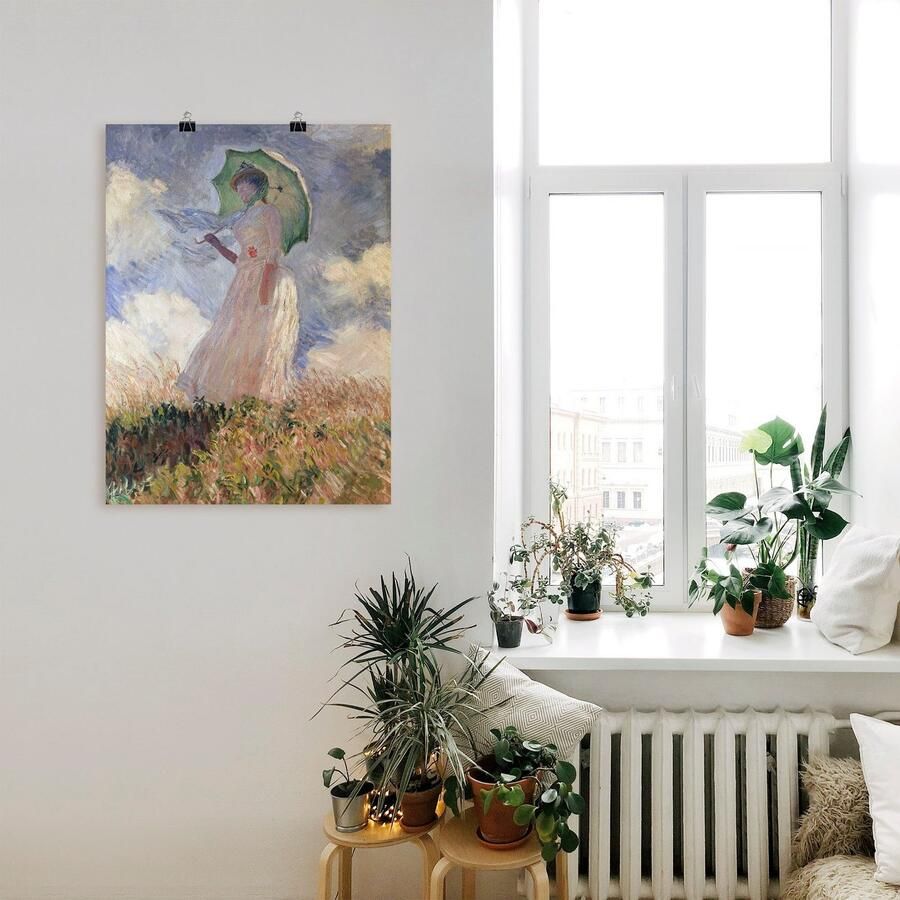 Artland Artprint Vrouw met parasol Suzanne Hoschedé als artprint op linnen poster in verschillende formaten maten - Foto 2