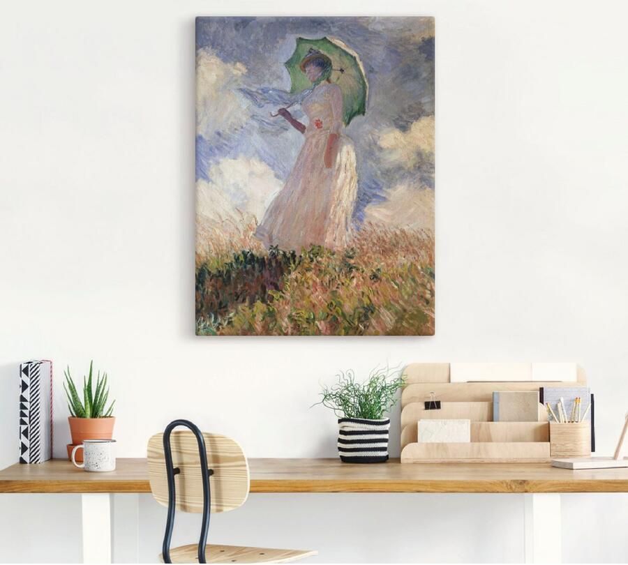 Artland Artprint Vrouw met parasol Suzanne Hoschedé als artprint op linnen poster in verschillende formaten maten - Foto 3