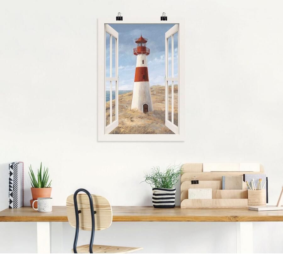 Artland Artprint Vuurtoren I blik uit het venster als artprint van aluminium artprint voor buiten artprint op linnen poster in verschillende maten. maten - Foto 5
