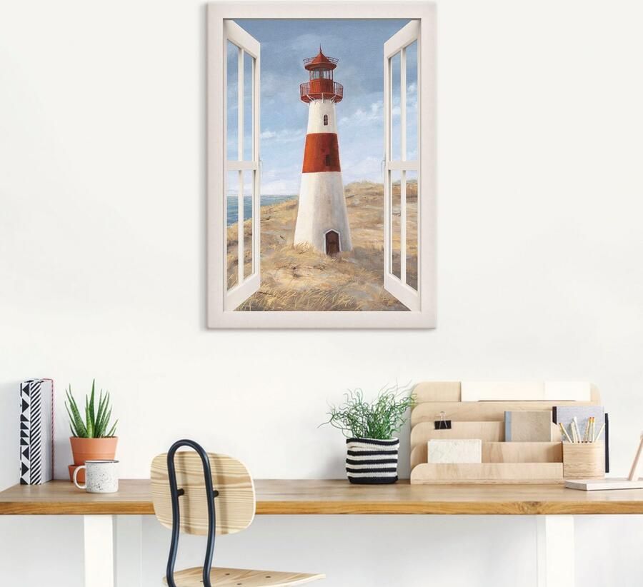 Artland Artprint Vuurtoren I blik uit het venster als artprint van aluminium artprint voor buiten artprint op linnen poster in verschillende maten. maten - Foto 5