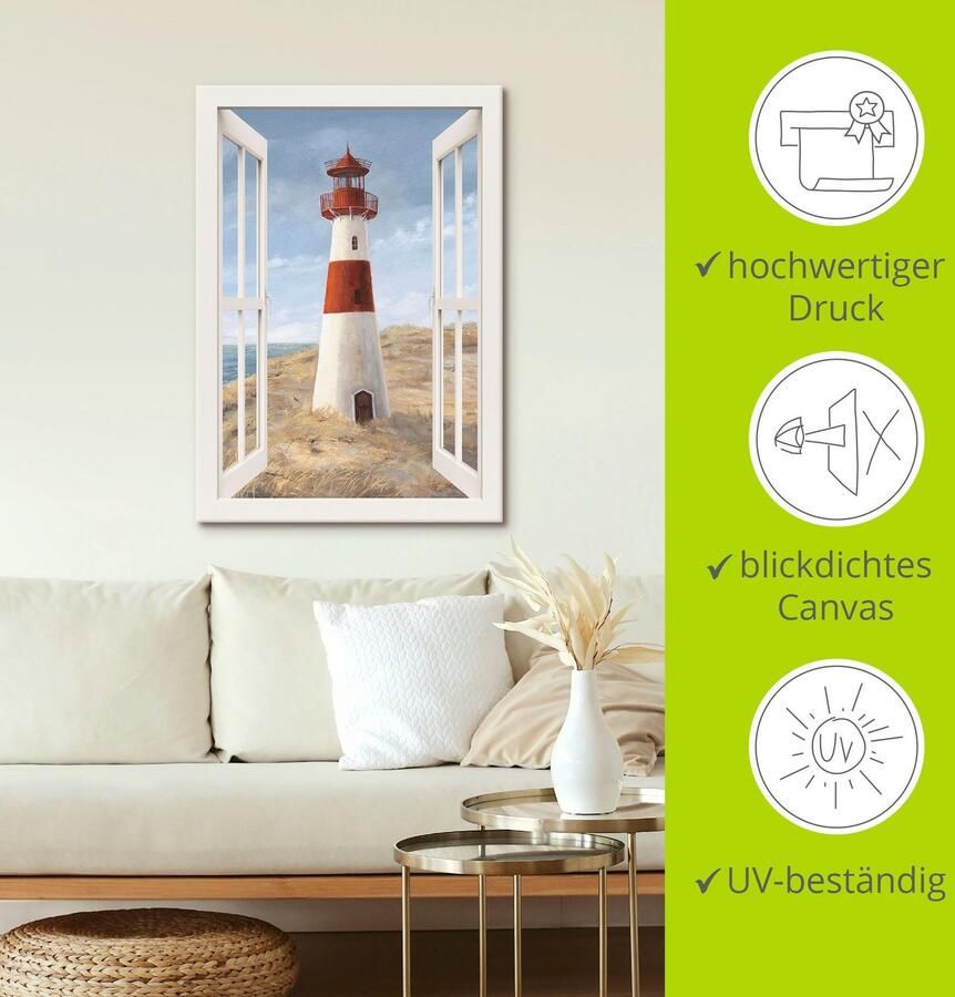 Artland Artprint Vuurtoren I blik uit het venster als artprint van aluminium artprint voor buiten artprint op linnen poster in verschillende maten. maten - Foto 3