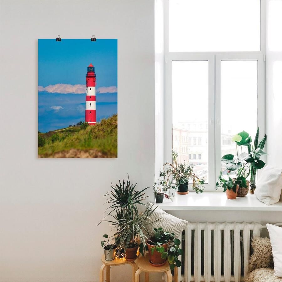 Artland Artprint Vuurtoren van Amrum als artprint op linnen poster in verschillende formaten maten - Foto 2