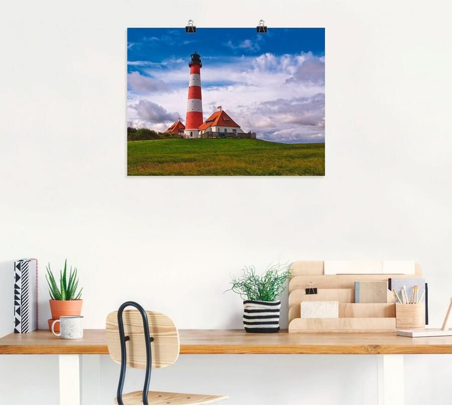 Artland Artprint Vuurtoren Westerheversand als artprint op linnen poster in verschillende formaten maten - Foto 4