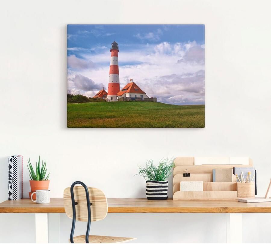 Artland Artprint Vuurtoren Westerheversand als artprint op linnen poster in verschillende formaten maten - Foto 5