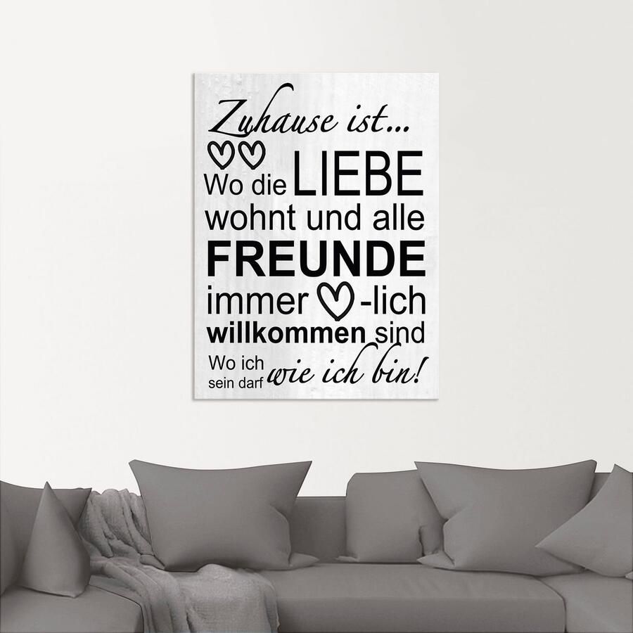 Artland Artprint Waar de liefde woont als artprint van aluminium artprint voor buiten artprint op linnen poster muursticker