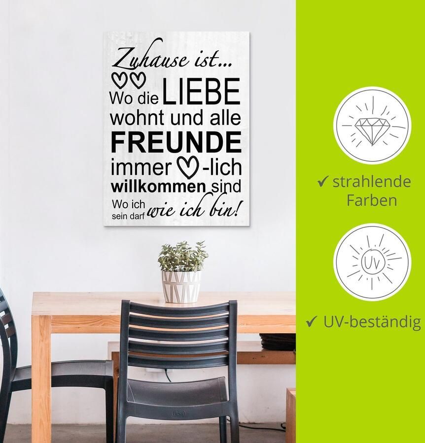 Artland Artprint Waar de liefde woont als artprint van aluminium artprint voor buiten artprint op linnen poster muursticker - Foto 3