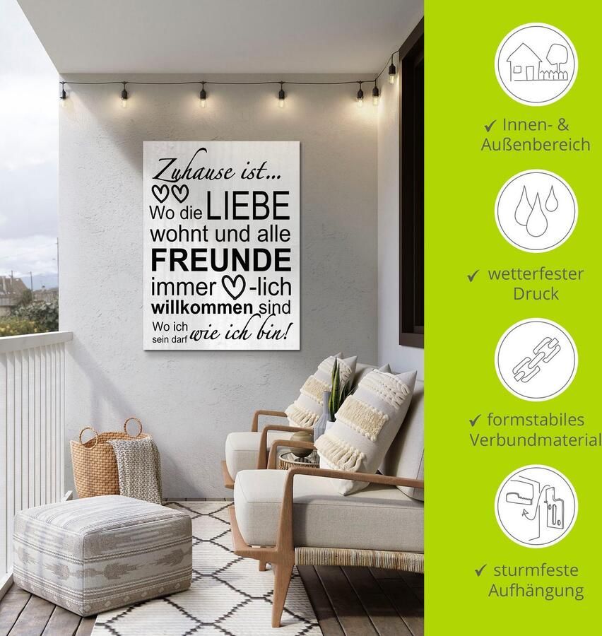 Artland Artprint Waar de liefde woont als artprint van aluminium artprint voor buiten artprint op linnen poster muursticker - Foto 4