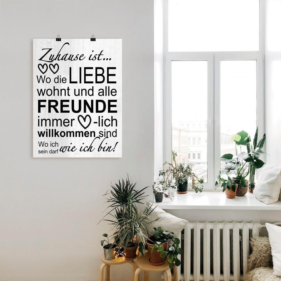 Artland Artprint Waar de liefde woont als artprint van aluminium artprint voor buiten artprint op linnen poster muursticker - Foto 2