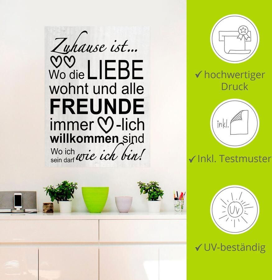 Artland Artprint Waar de liefde woont als artprint van aluminium artprint voor buiten artprint op linnen poster muursticker - Foto 3