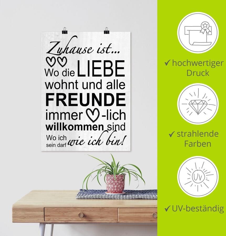 Artland Artprint Waar de liefde woont als artprint van aluminium artprint voor buiten artprint op linnen poster muursticker - Foto 5