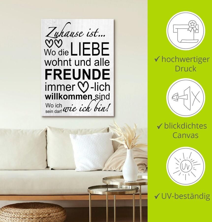 Artland Artprint Waar de liefde woont als artprint van aluminium artprint voor buiten artprint op linnen poster muursticker - Foto 3