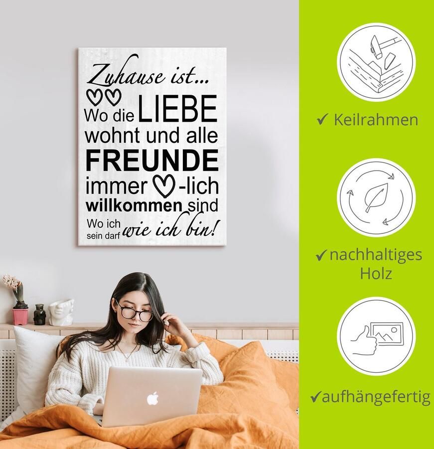 Artland Artprint Waar de liefde woont als artprint van aluminium artprint voor buiten artprint op linnen poster muursticker - Foto 2