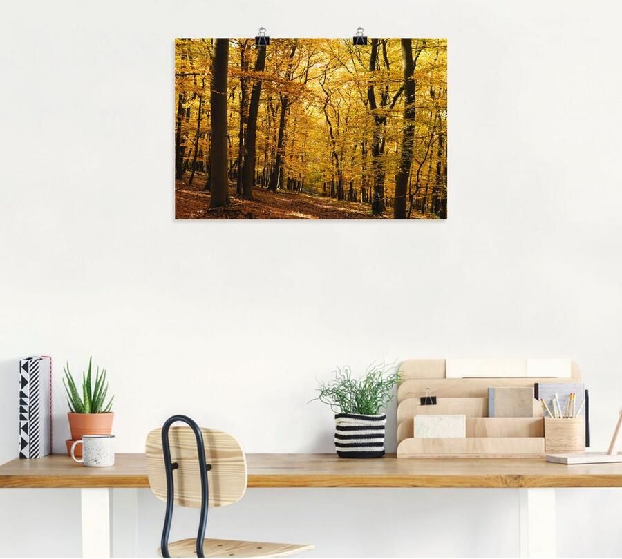 Artland Artprint Wandeling in herfstbos als artprint van aluminium artprint voor buiten artprint op linnen poster in verschillende maten. maten - Foto 3