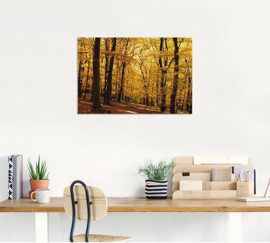 Artland Artprint Wandeling in herfstbos als artprint van aluminium artprint voor buiten artprint op linnen poster in verschillende maten. maten - Foto 4