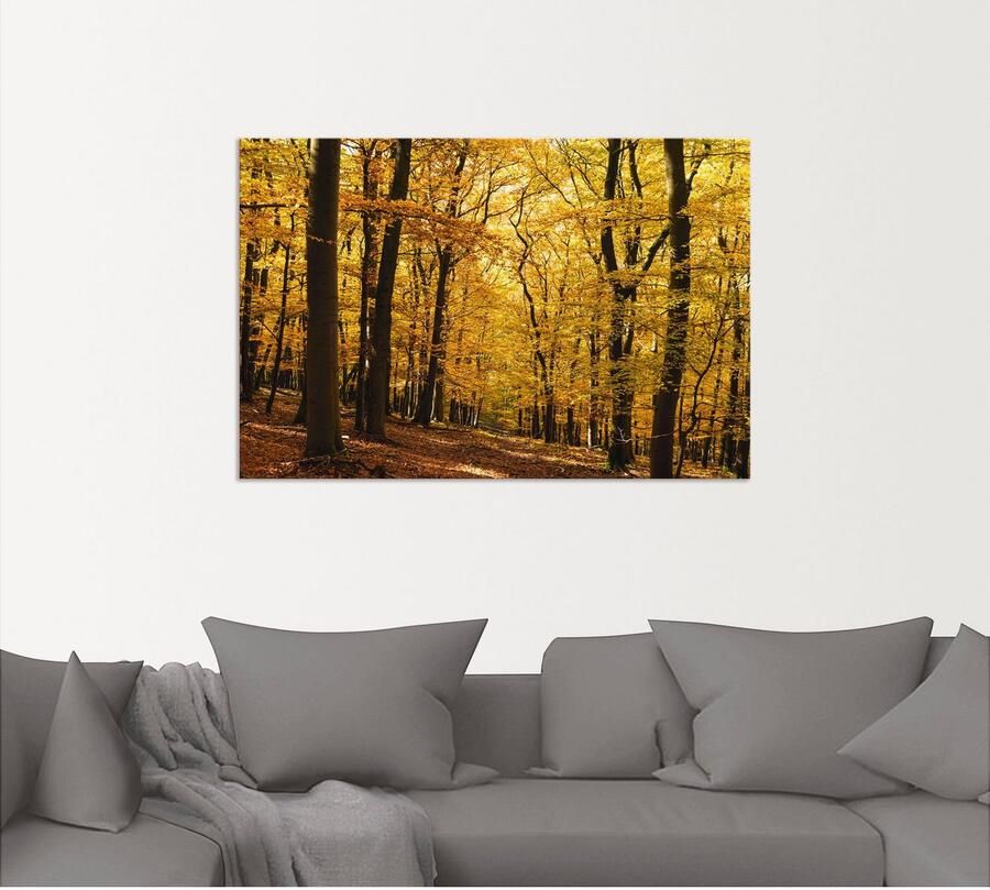 Artland Artprint Wandeling in herfstbos als artprint van aluminium artprint voor buiten artprint op linnen poster in verschillende maten. maten - Foto 5
