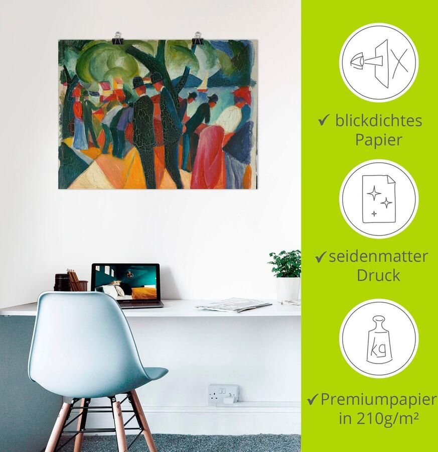 Artland Artprint Wandeling op de brug. 1913 als artprint op linnen poster in verschillende formaten maten - Foto 2