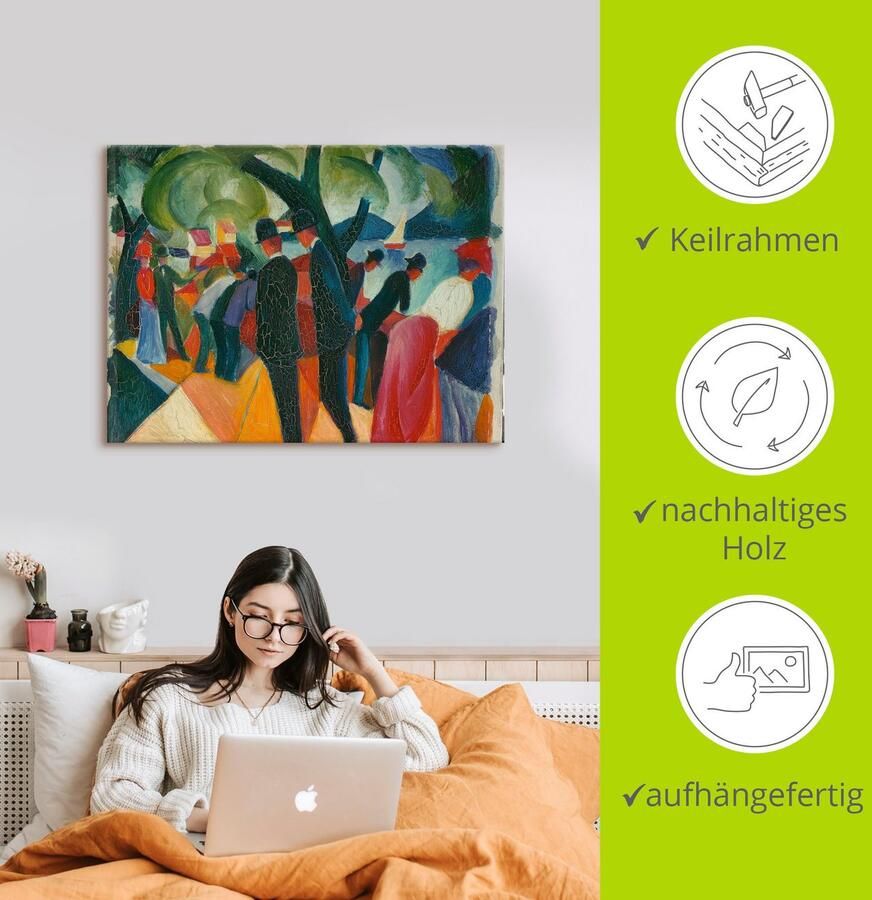 Artland Artprint Wandeling op de brug. 1913 als artprint op linnen poster in verschillende formaten maten