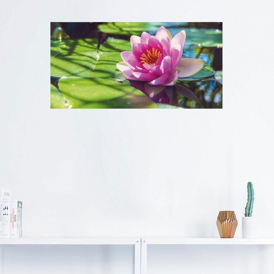 Artland Artprint Waterlelie close-up als artprint van aluminium artprint op linnen muursticker verschillende maten