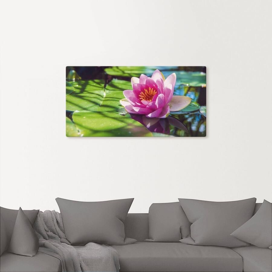 Artland Artprint Waterlelie close-up als artprint van aluminium artprint op linnen muursticker verschillende maten - Foto 2