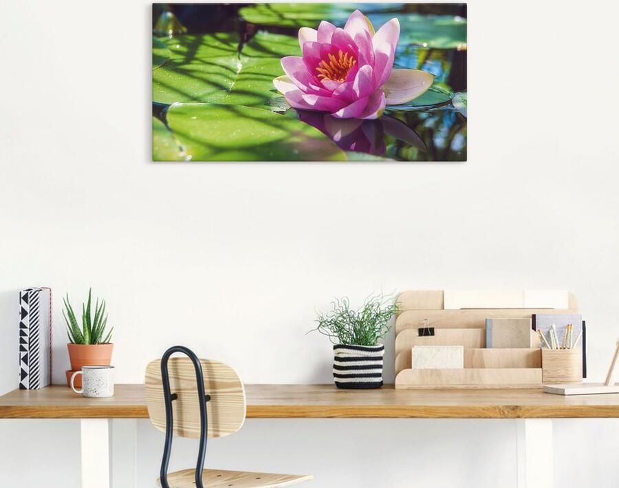 Artland Artprint Waterlelie close-up als artprint van aluminium artprint op linnen muursticker verschillende maten - Foto 7