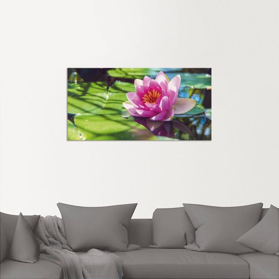 Artland Artprint Waterlelie close-up als artprint van aluminium artprint op linnen muursticker verschillende maten - Foto 2