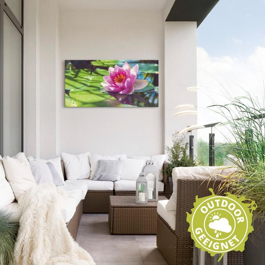 Artland Artprint Waterlelie close-up als artprint van aluminium artprint op linnen muursticker verschillende maten - Foto 3