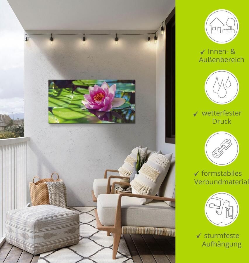 Artland Artprint Waterlelie close-up als artprint van aluminium artprint op linnen muursticker verschillende maten - Foto 6