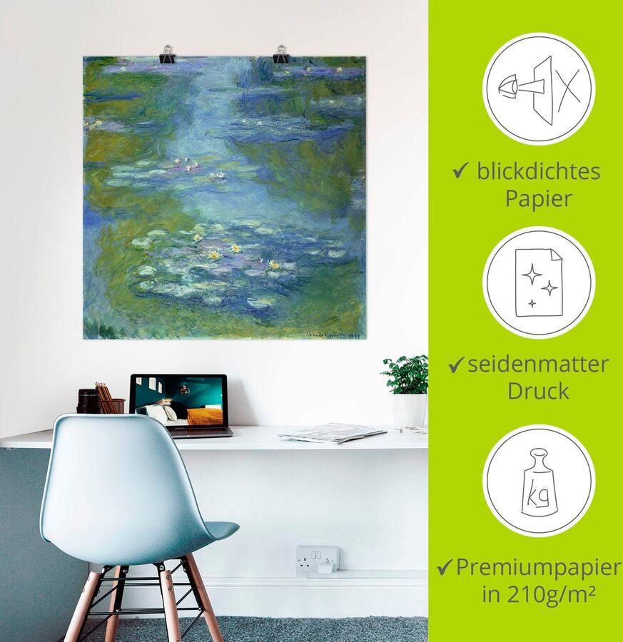 Artland Artprint Waterlelies. 1907 als artprint op linnen poster in verschillende formaten maten - Foto 2