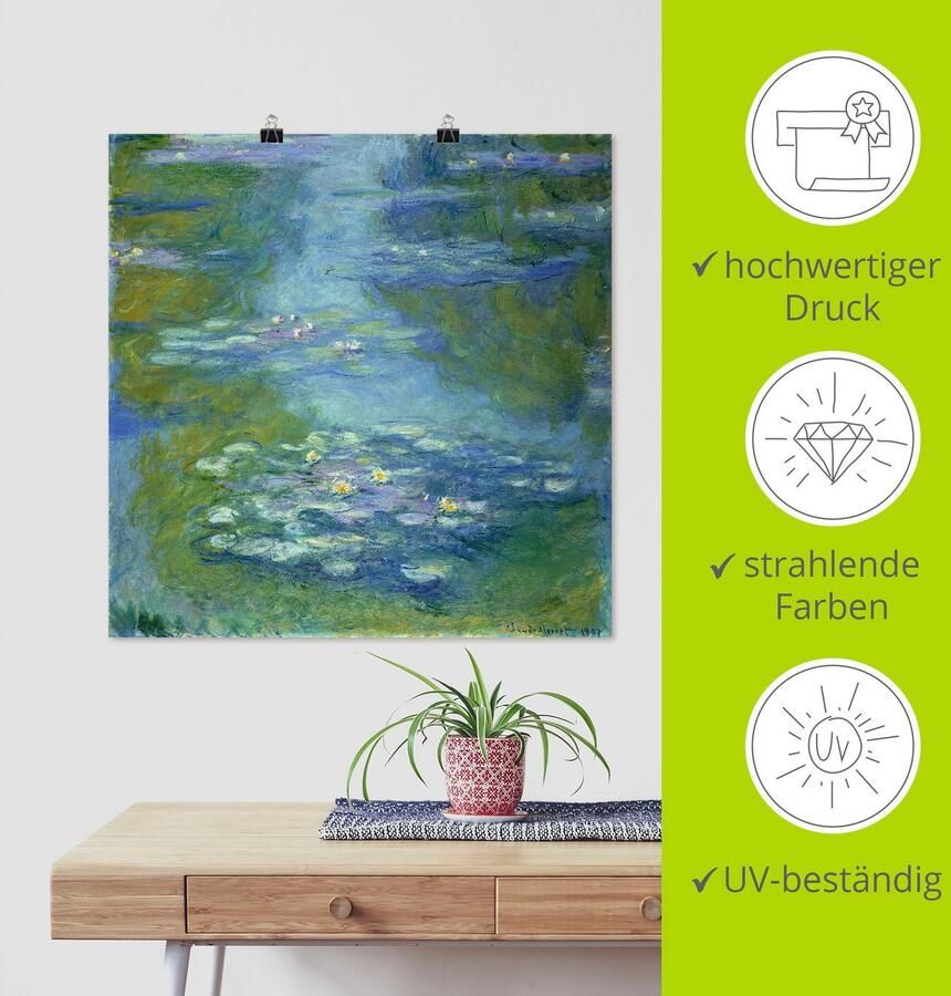 Artland Artprint Waterlelies. 1907 als artprint op linnen poster in verschillende formaten maten - Foto 3