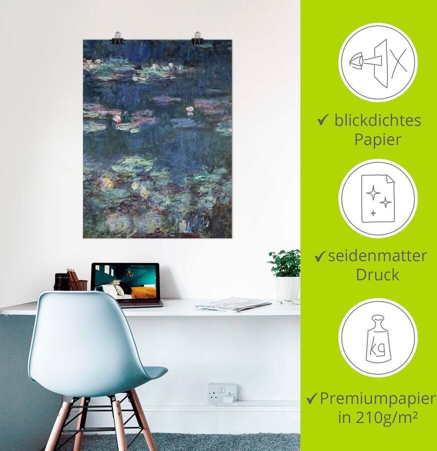 Artland Artprint Waterlelies. Detail. als artprint op linnen muursticker of poster in verschillende maten - Foto 2