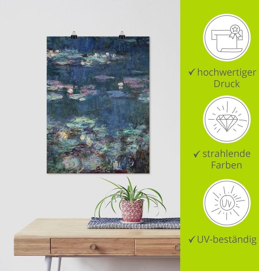 Artland Artprint Waterlelies. Detail. als artprint op linnen muursticker of poster in verschillende maten - Foto 3