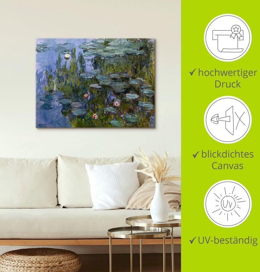 Artland Artprint Waterlelies (Nympheas). 1918x1921. als artprint op linnen poster muursticker in verschillende maten - Foto 2