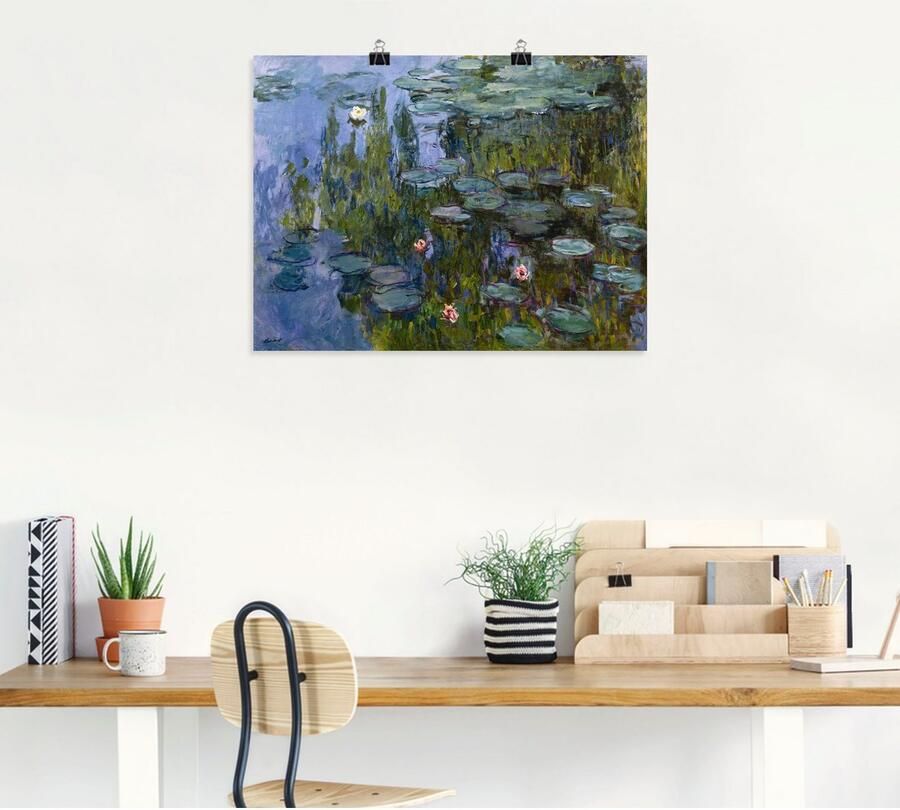 Artland Artprint Waterlelies (Nympheas). 1918x1921. als artprint op linnen poster muursticker in verschillende maten - Foto 4